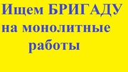  Требуется бригада на монолитные работы в количестве 40 человек